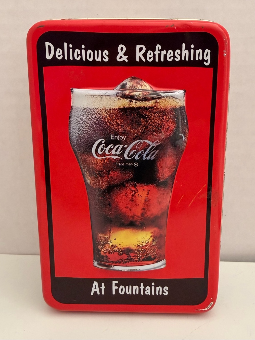 Coca-Cola Red Sign with Cola Glass Graphic